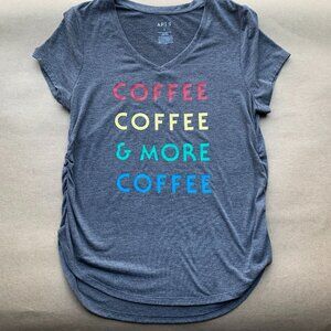 Customized Coffee Lover T-Shirt Womens Large Multi Color Rainbow